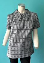 Vintage jaren 70 tuniek donkerblauw/wit maat 38, Maat 38/40 (M), Vintage, Gedragen, Verzenden