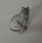 Miniatuur poesje tin 1:12, Ophalen of Verzenden, Zo goed als nieuw, Hond of Kat, Beeldje of Figuurtje