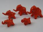 5 Goebel porseleinen Olifant, Olifantjes oranje  jaren 50, Ophalen of Verzenden, Zo goed als nieuw, Dier