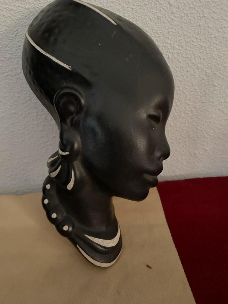 Vintage Keramisch Wandbeeld Vrouwenhoofd, Antiek en Kunst, Kunst | Beelden en Houtsnijwerken, Ophalen of Verzenden