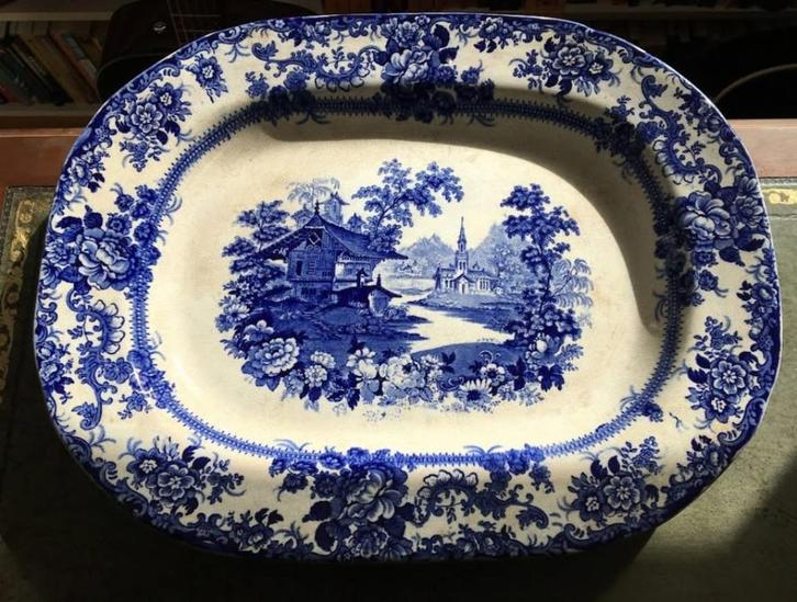 Prachtige grote antieke Engelse schaal.S.W. Dean-England, Antiek en Kunst, Antiek | Servies los, Ophalen