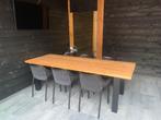 Moderne Tuintafel Douglas + Stalen poten | N Poot | DuuMaa, Ophalen of Verzenden, Nieuw, Rechthoekig, Hout