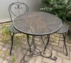 Bistro set tuintafel 2 stoel metalen bistroset vintage set, Antiek en Kunst, Curiosa en Brocante, Ophalen