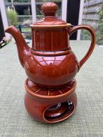 Vintage Aardewerk Theepot/koffiepot met Warmhouder, Ophalen of Verzenden