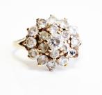 18 krt gouden rozetring met zirkonia, Sieraden, Tassen en Uiterlijk, Ringen, ., Ophalen of Verzenden, ., Dame
