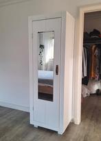 Kledingkast wit met spiegel, Ophalen, Gebruikt, Met hangruimte, 50 tot 100 cm