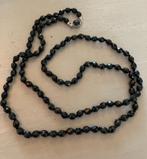 Lange vintage antieke zwarte gitten ketting costume Jewelry, Ophalen of Verzenden, Overige materialen, Ketting