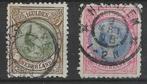 Postzegels NVPH 46c + 47c Wilhelmina Hangend Haar 1896., Postzegels en Munten, Postzegels | Nederland, Verzenden, T/m 1940, Gestempeld