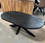 Magazijn leegverkoop salontafel deens ovaal zwart mangohout, Nieuw, Ophalen of Verzenden, Info@wkhome.nl, Argonweg 20 Amersfoort
