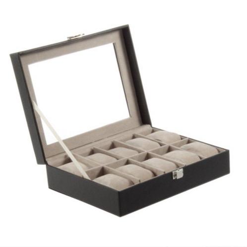 Leren Horlogedoos Voor 10 Horloges / Horloge Doos Opberg Box, Huis en Inrichting, Woonaccessoires | Kisten, Nieuw, Verzenden
