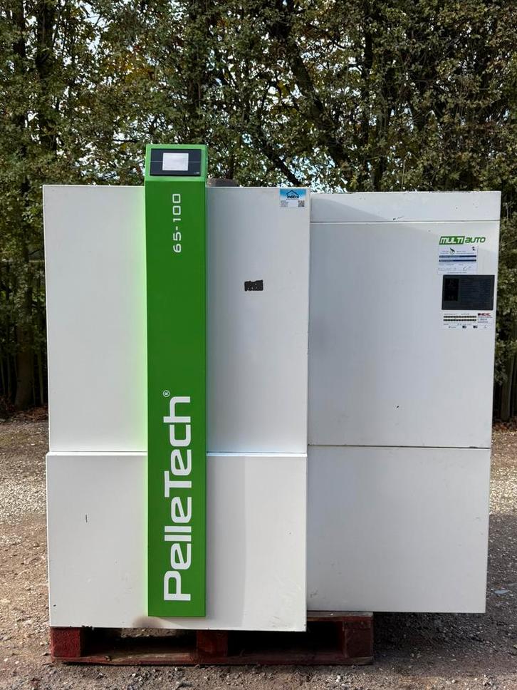 Cv Pelletkachel PelleTech 99kw, Huis en Inrichting, Kachels, Gebruikt, Vrijstaand, Pelletkachel, Overige brandstoffen, Ophalen of Verzenden