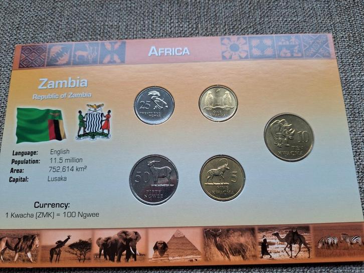 Muntset Zambia kwacha UNC, Postzegels en Munten, Munten | Afrika, Setje, Zambia, Ophalen of Verzenden