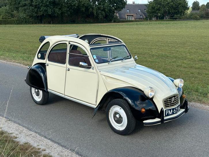 Citroën 2CV 1971 Wit met zwart, Auto's, Citroën, Bedrijf, Benzine, Hatchback, Geïmporteerd, Wit, Ophalen