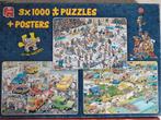 Jan van Haasteren 3 x 1000 met posters, Hobby en Vrije tijd, Denksport en Puzzels, Ophalen of Verzenden, Zo goed als nieuw