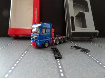 724 herpa 154970 man tgx xxl 4-as trekker blauw 1:87 truck beschikbaar voor biedingen