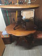 2  vintage  bijzettafels  te koop. 1, Ophalen, Gebruikt, 75 cm of meer, Overige vormen