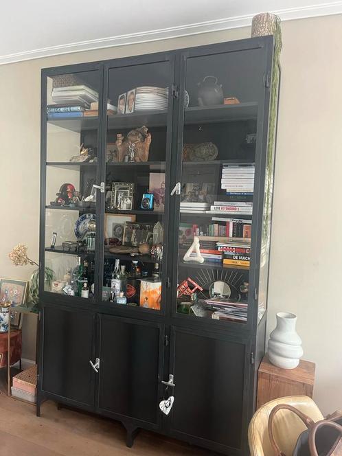Stalen Apothekerskast Old Basics - 240x140x45,5 cm, Huis en Inrichting, Kasten | Vitrinekasten, Gebruikt, 200 cm of meer, 100 tot 150 cm