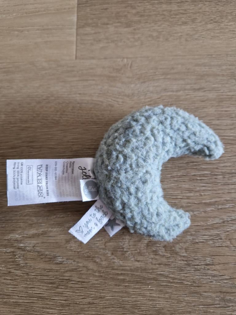 Knuffel maan Jollein mintgroen K8713, Kinderen en Baby's, Speelgoed | Knuffels en Pluche, Ophalen of Verzenden, Zo goed als nieuw