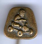 Skelter / cart koper brons speldje ( P_200 ), Verzenden, Nieuw, Sport, Speldje of Pin