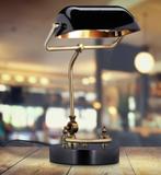 Bankierslamp met zwarte voet - nieuw-, Ophalen of Verzenden, Nieuw, Hout, Minder dan 50 cm