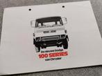 Folder Chrysler Dodge 100 Series trucks, Gelezen, Overige merken, Ophalen of Verzenden