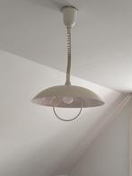 Retro Witte Uittrekbare Hanglamp, Huis en Inrichting, Ophalen of Verzenden, Zo goed als nieuw, Glas, Minder dan 50 cm