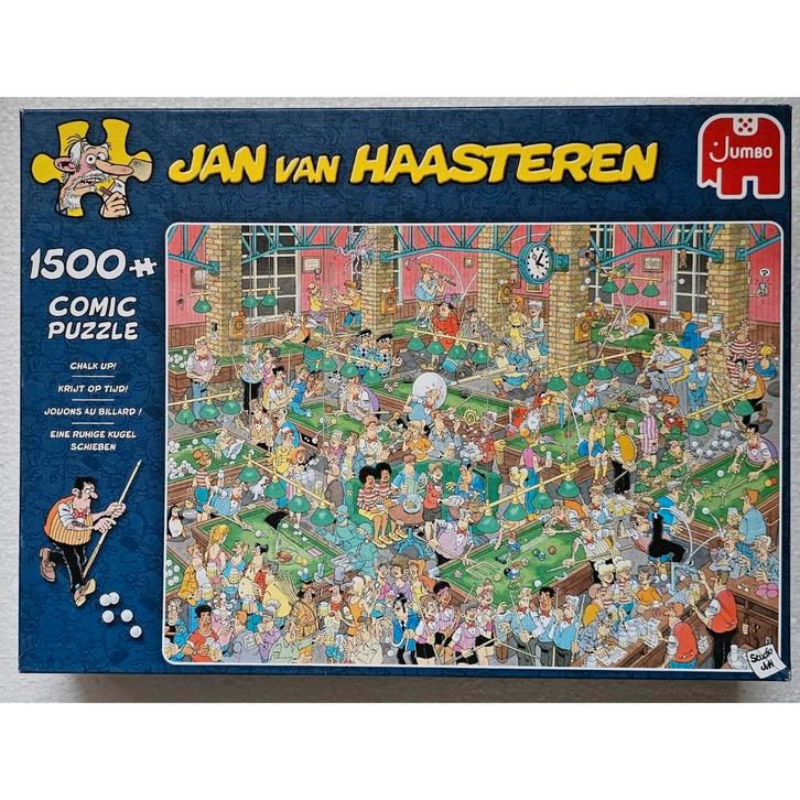 Jan van Haasteren  - Krijt Op Tijd! - (1500 stuks), Hobby en Vrije tijd, Denksport en Puzzels, Zo goed als nieuw, Legpuzzel, 500 t/m 1500 stukjes