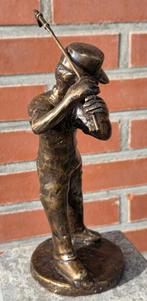 GOLFER / bronzen beeld / 25 cm hoog, Ophalen of Verzenden