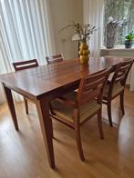 Eettafel met stoelen met armleuningen 160 x 90 cm, Ophalen of Verzenden