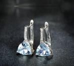 925 sterling zilveren oorbellen met aquamarijn, Sieraden, Tassen en Uiterlijk, Oorbellen, Nieuw, Ophalen of Verzenden, Met edelsteen
