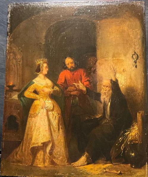 Olieverf - 1857 - Herman Ten KATE - Koningin & Beul, Antiek en Kunst, Kunst | Schilderijen | Klassiek, Ophalen