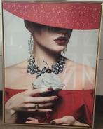 Canvas schilderij rood, canvas rode dame, Canvas schilderij, Antiek en Kunst, Ophalen of Verzenden