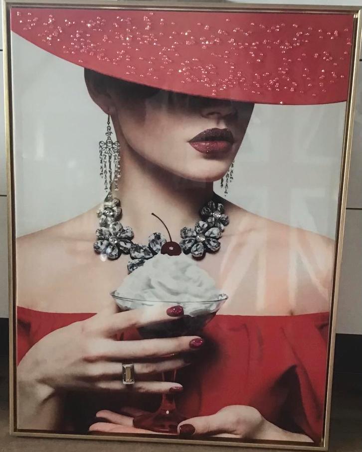 Canvas schilderij rood, canvas rode dame, Canvas schilderij, Antiek en Kunst, Kunst | Schilderijen | Modern, Ophalen of Verzenden