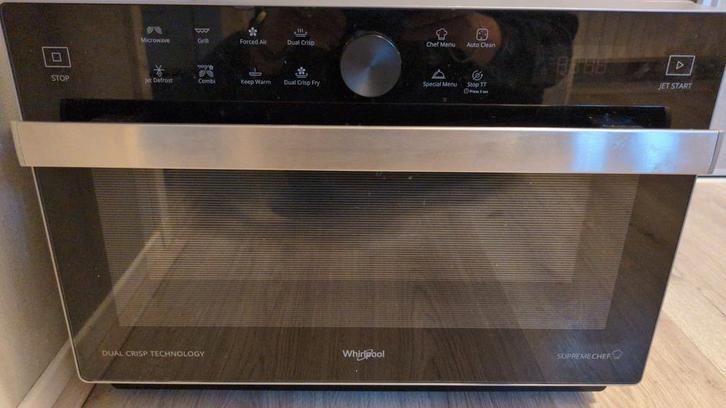 Whirlpool Combimagnetron, Witgoed en Apparatuur, Magnetrons, Gebruikt, Vrijstaand, Combimagnetron, 45 tot 60 cm, Crisp, Grill