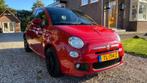 Fiat 500 0.9 85pk Twinair Turbo 2013 Rood - Zwart leer, Auto's, Voorwielaandrijving, 905 kg, Handgeschakeld, Start-stop-systeem