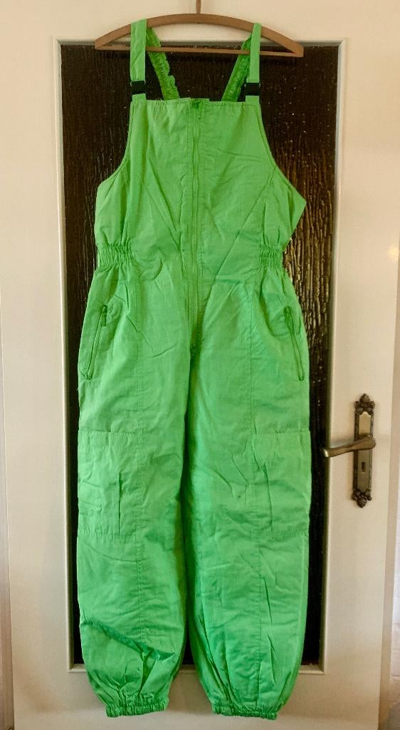 Groene skibroek maat 176 met paarse voering wintersport, Ophalen of Verzenden, Gebruikt, Jongen of Meisje, Broek