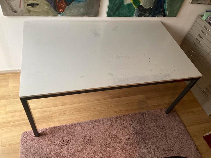 Mooie strakke en stevige werktafel, Huis en Inrichting, Tafels | Eettafels, Gebruikt, 100 tot 150 cm, 150 tot 200 cm, Vijf personen of meer