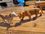 Speelgoed dieren: Tijger en Koe, Kinderen en Baby's, Speelgoed | Overig, Ophalen of Verzenden, Gebruikt, Jongen of Meisje