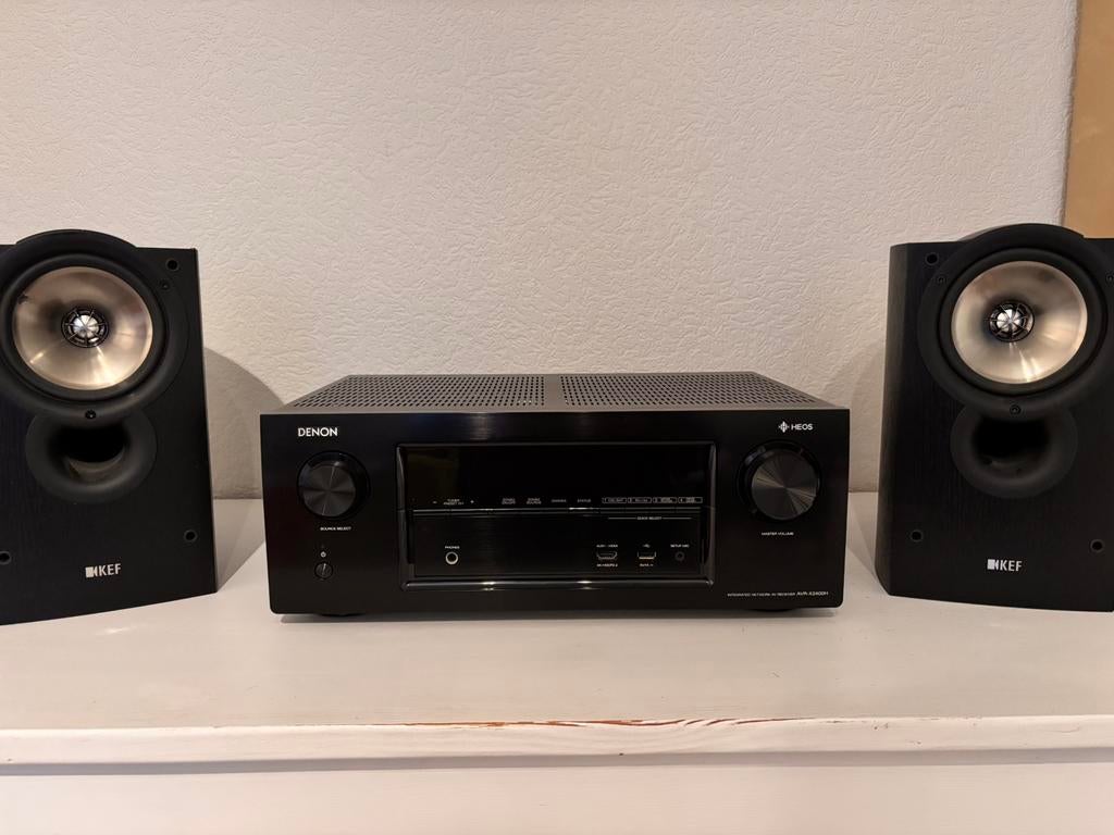 Denon receiver AVRX2400H en 2 boxen KEF 1q10, Ophalen, Zo goed als nieuw, Denon