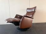 Prominent sta op stoel / relax fauteuil bruin leer, Huis en Inrichting, Fauteuils, Ophalen, Nvt, Nvt, Nvt