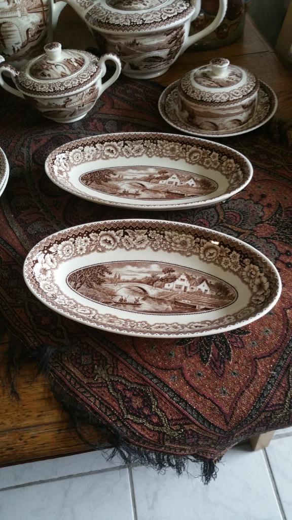 serviesdelen societe ceramique OLD BRIDGE, Antiek en Kunst, Antiek | Servies los, Ophalen of Verzenden