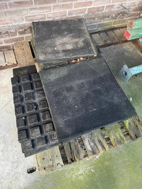 Rubberen tegels, Tuin en Terras, Tegels en Klinkers, Gebruikt, Rubber, Ophalen