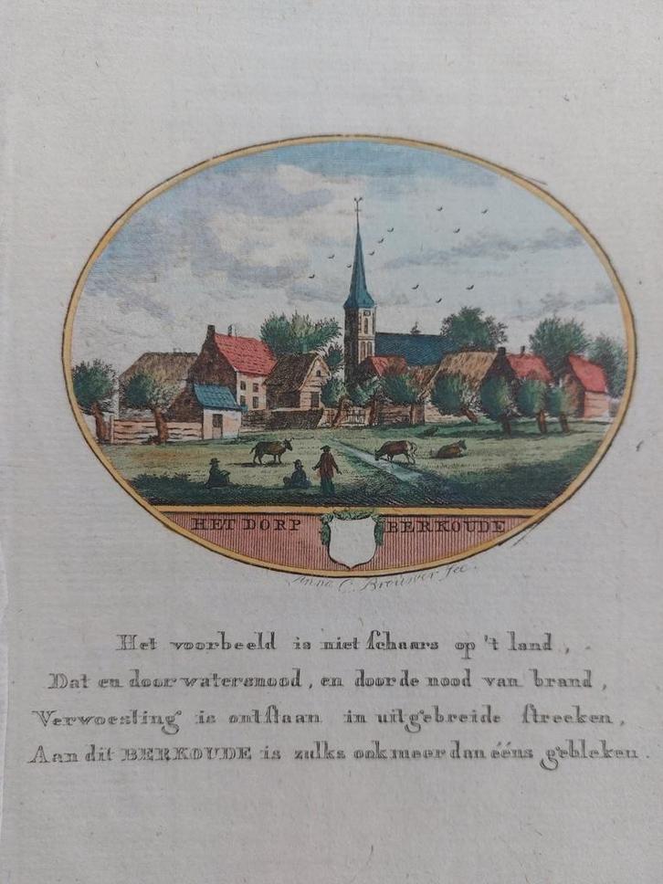 8 / Berkoude Berkenwoude gravure van Ollefen en Bakker, Antiek en Kunst, Kunst | Etsen en Gravures, Ophalen of Verzenden