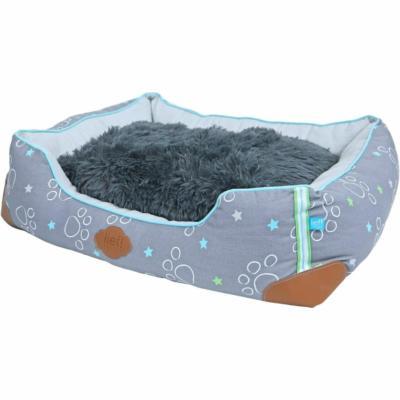 Lief! dierenmand Divan boys grijs/blauw 70 x 60 cm, Dieren en Toebehoren, Hondenmanden, Nieuw, Pluche, Ophalen of Verzenden
