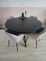 Mangohouten eettafel set, Huis en Inrichting, Tafels | Salontafels, Ophalen, Gebruikt, 100 tot 150 cm, Rond