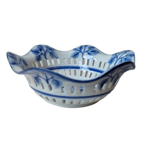 Vintage porseleinen broodmand, Huis en Inrichting, Woonaccessoires | Schalen en Manden, Zo goed als nieuw, Schaal, Rond, Porselein of Keramiek