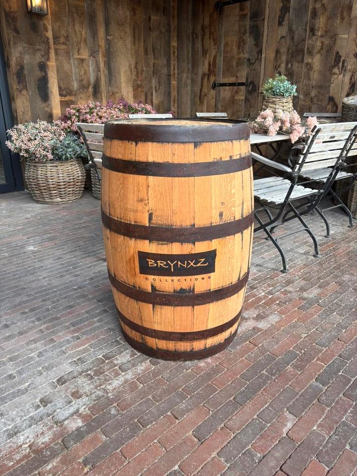 Whiskeyvat met logo, Tuin en Terras, Regentonnen, Zo goed als nieuw, 150 liter of meer, Ophalen
