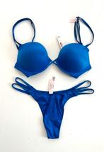 Victoria Secret Bombshell Shine Strap Push-Up BH 75C +string, Victoria Secret, Verzenden, Blauw, Setje