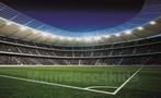 Voetbal vlies behang stadion 2, Voetbal VLIES fotobehang,, Verzenden, Nieuw, Wanddecoratie