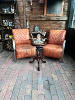 Mooie set leren fauteuils, Huis en Inrichting, Fauteuils, Ophalen of Verzenden, Zo goed als nieuw, Modern, 50 tot 75 cm
